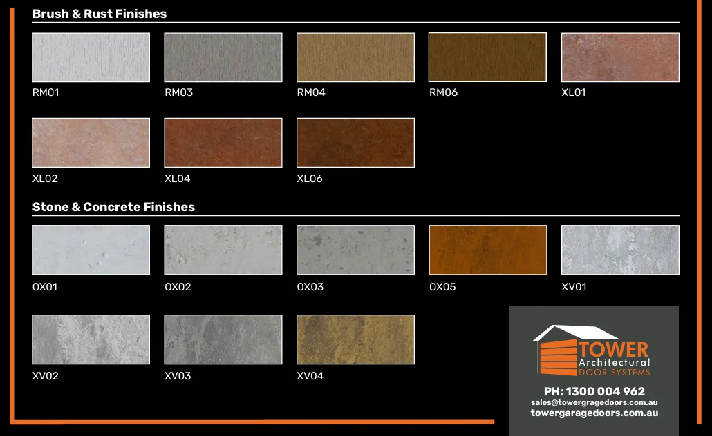 Exclusive Colour Range, Finishes & Textures