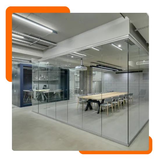 Modular temporary walls dividing space for better privacy in Aurora, IL