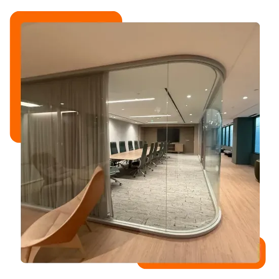 Modular wall systems in a clean Chicago office layout