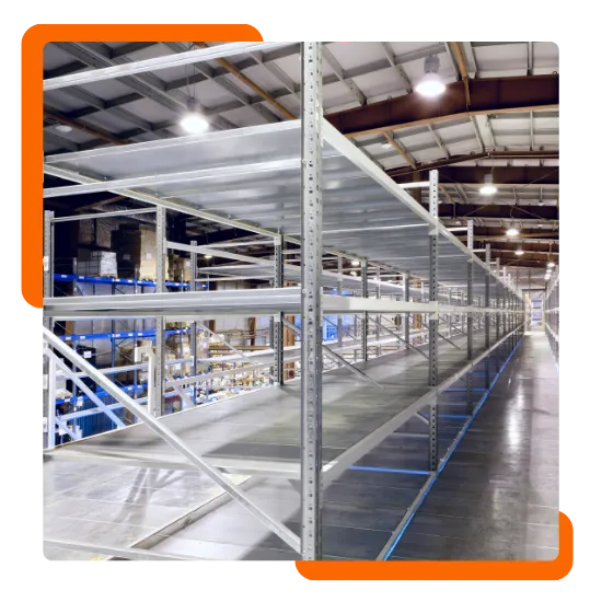 Rack system installed in a clean warehouse space in Naperville, IL