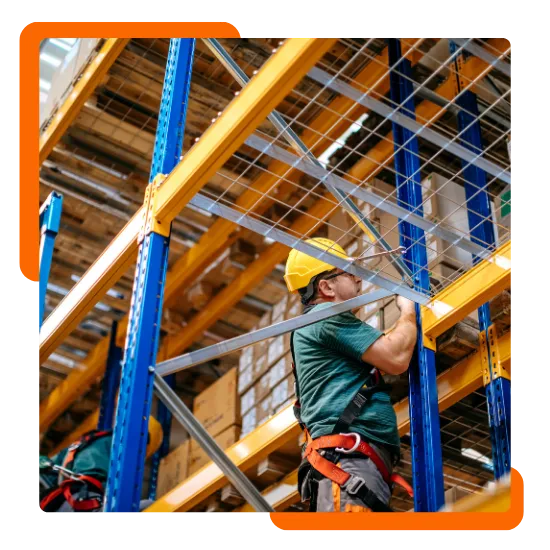 Selective pallet racking system arranged for easy product access