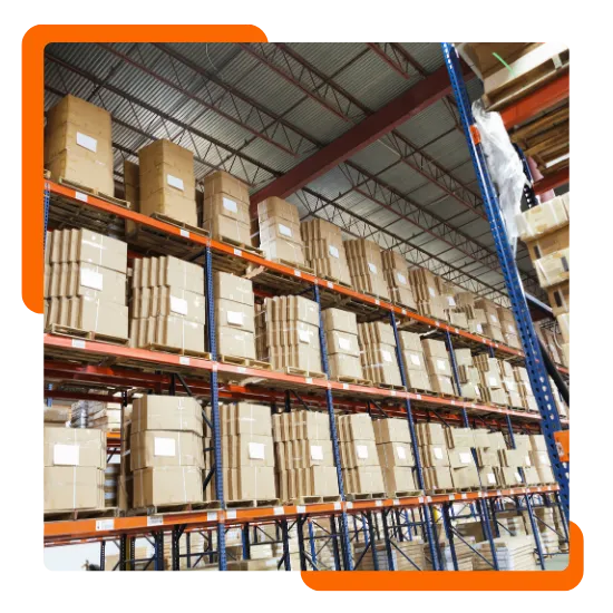 Industrial rack layout inside a busy warehouse in Naperville, IL