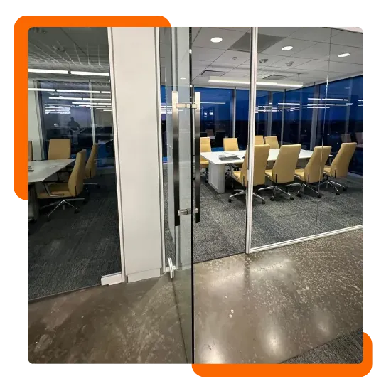 Modular wall system installation in Aurora, IL, commercial space