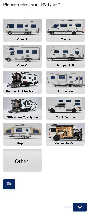 Please select your RV type - Nationwide RV