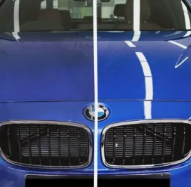 Paint Correction on Royal Blue BMW coupe in garner nc