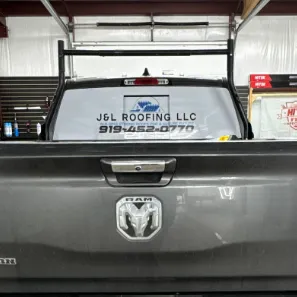 Ram 1500 getting back glass wrapped for roofing buisness