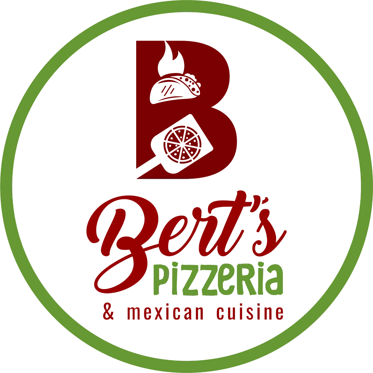 Bert's Pizzeria and Mexican Cuisine logo — West Hartford CT