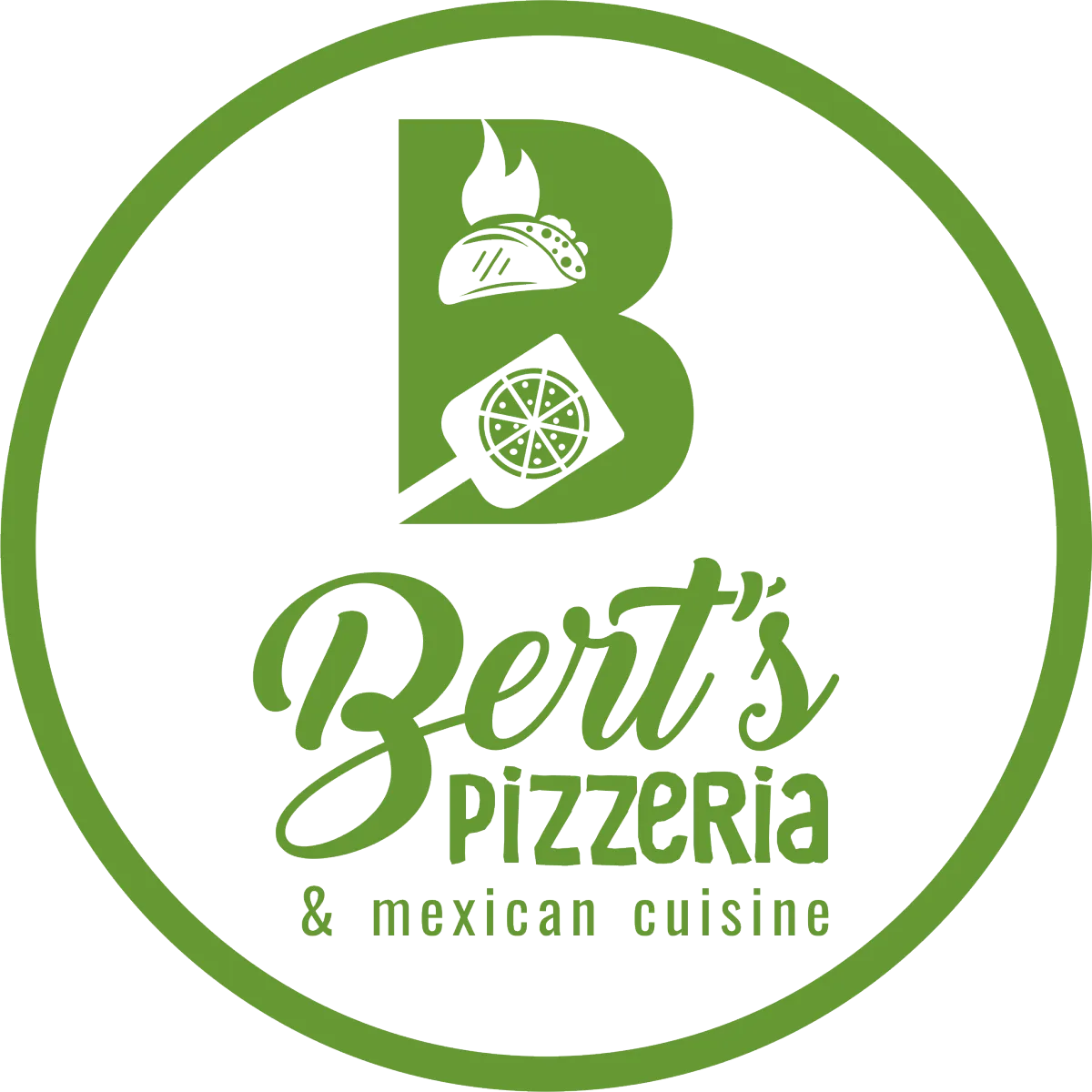 Bert's Pizzeria and Mexican Cuisine Logo