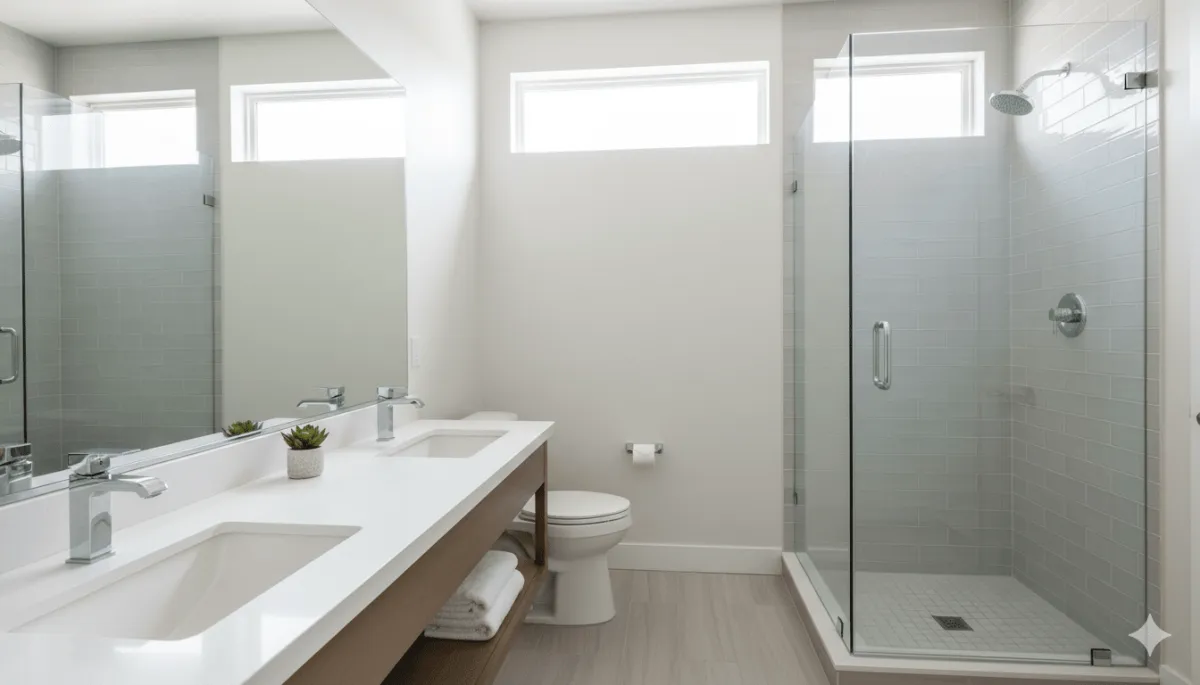 Deep cleaning bathroom results in Aurora Colorado showing sanitized fixtures and scrubbed surfaces