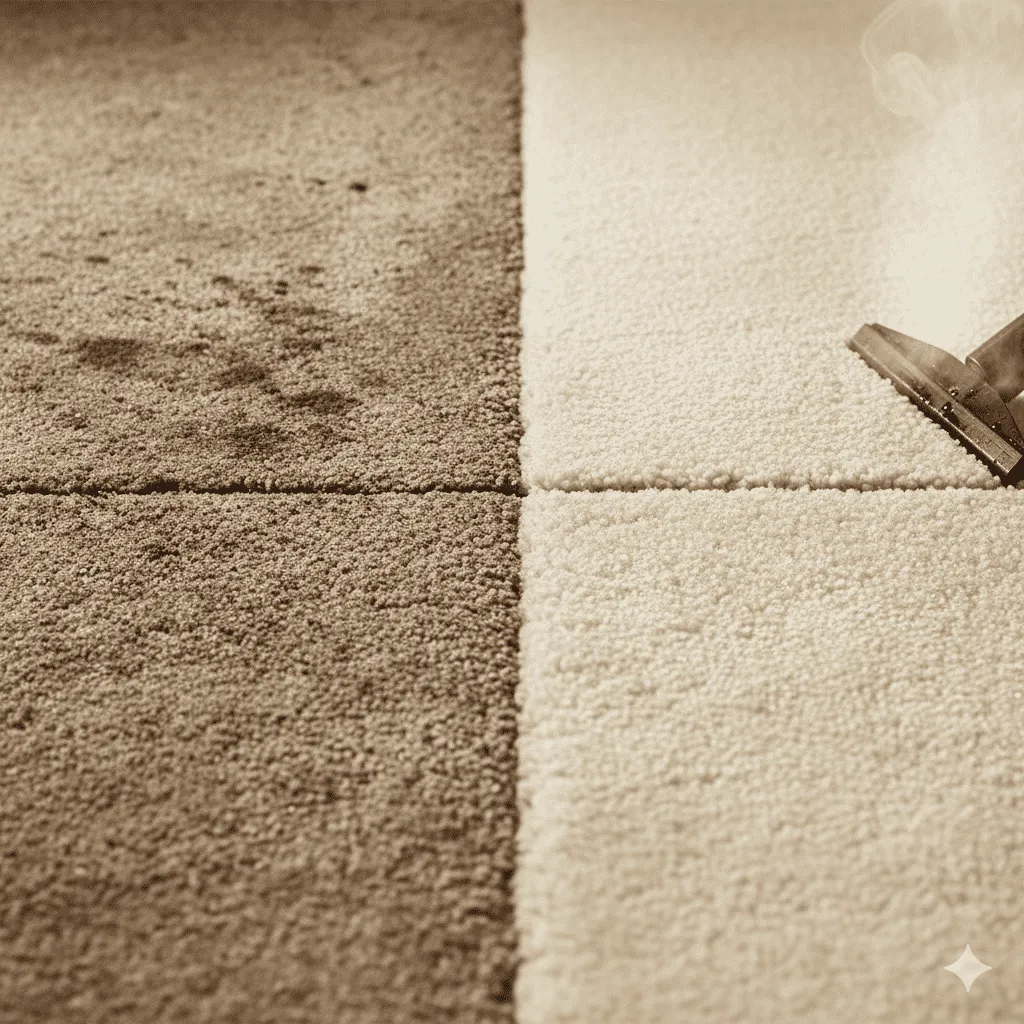 Carpet cleaning results in Aurora Colorado showing stain removal and deep cleaning