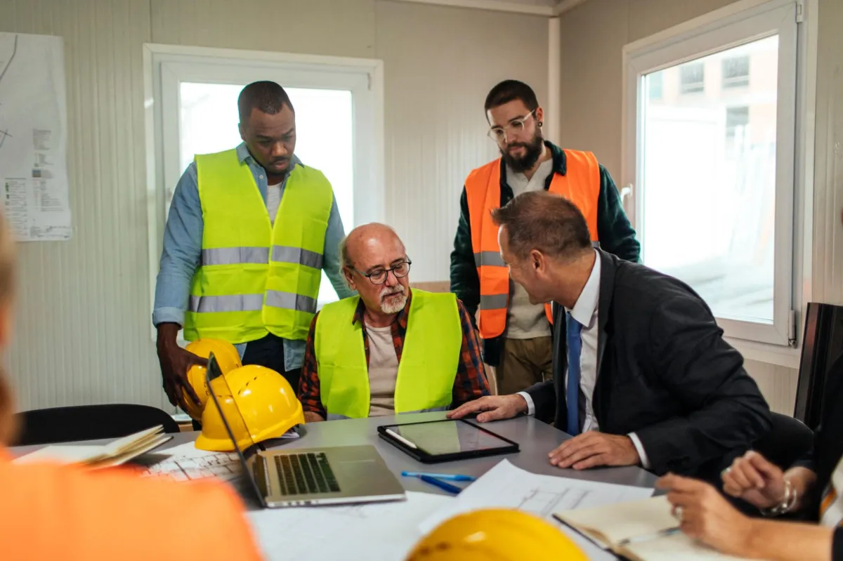Discussing their construction plans