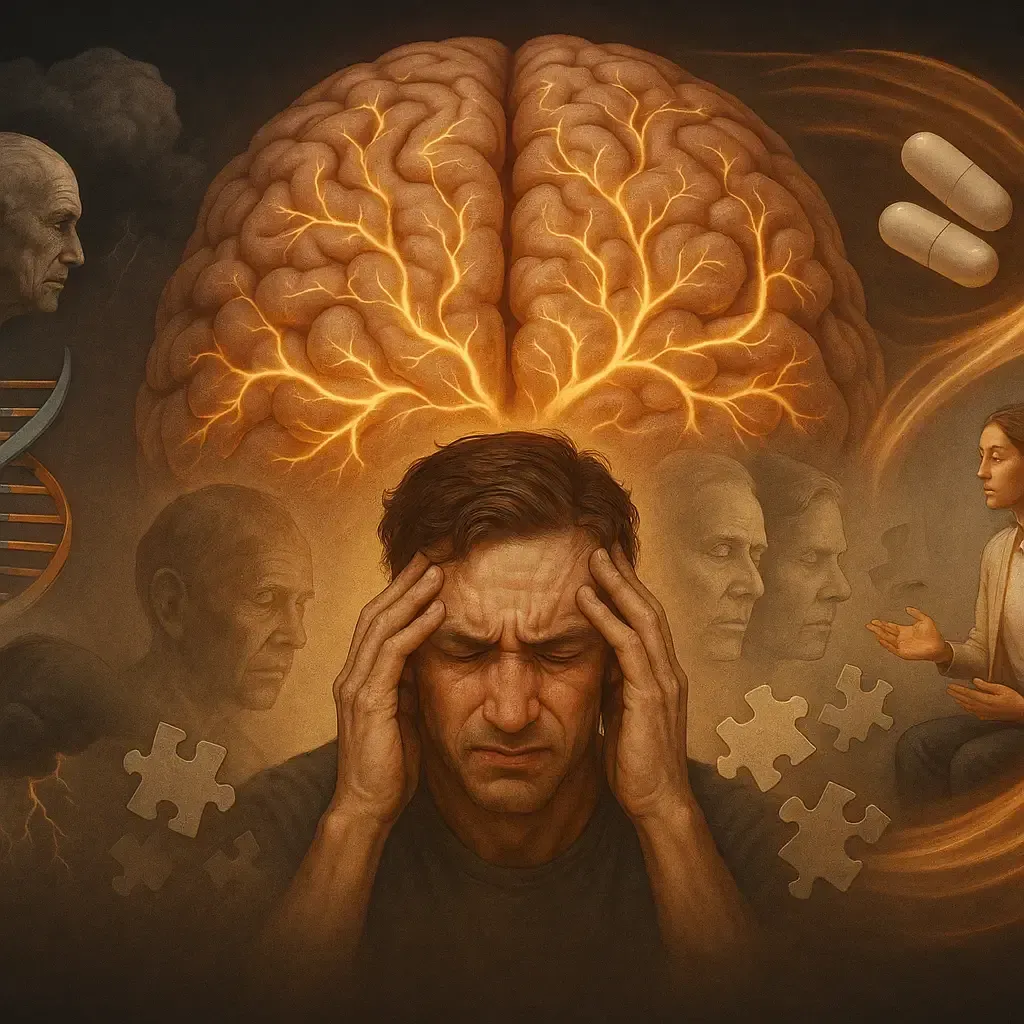 Doctor explaining causes, symptoms, and therapies for cognitive disorders