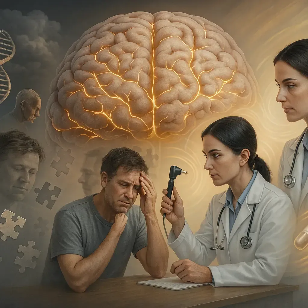 Family consultation with neurologist about cognitive disorder treatment options