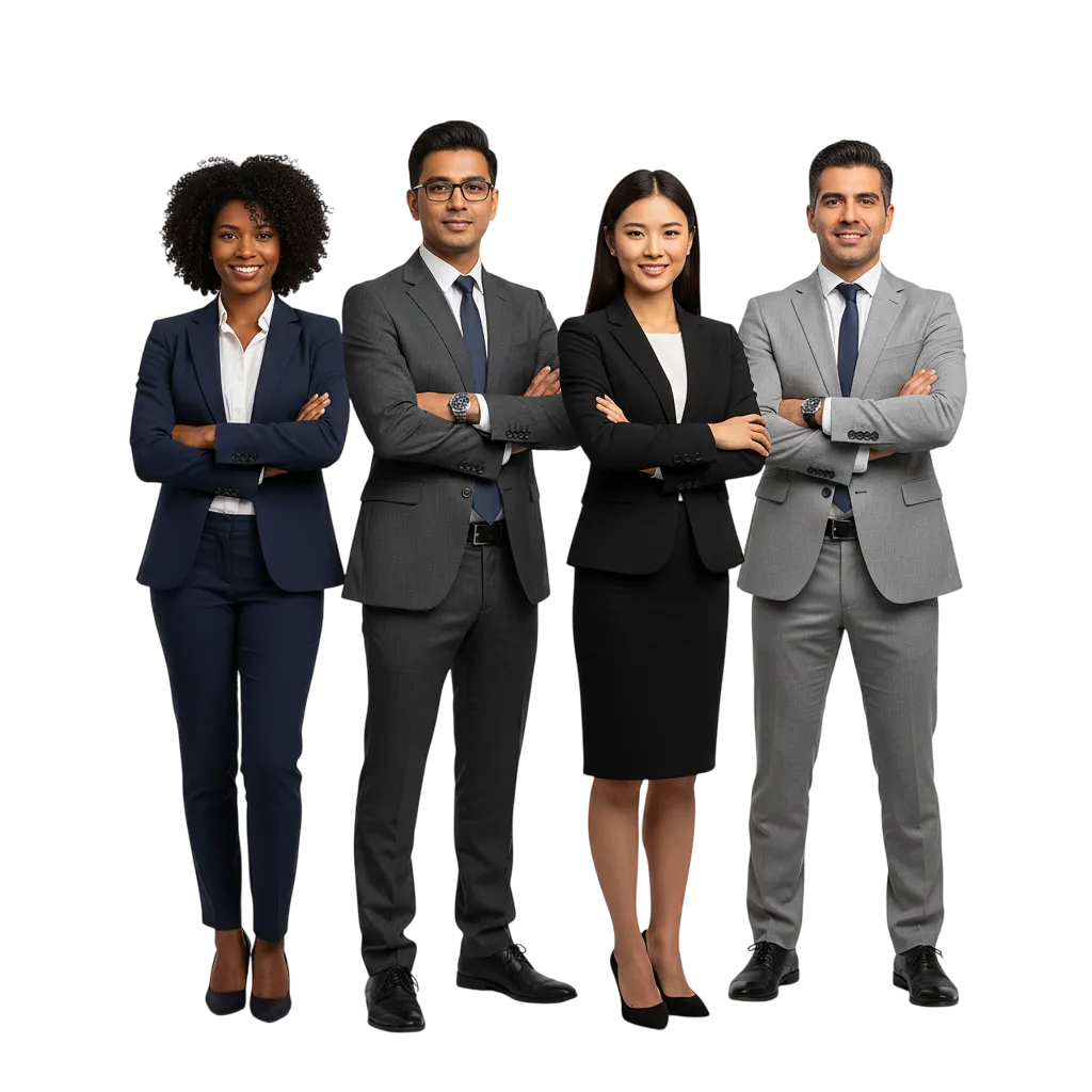 Portrait of a confident Australian board director, 1:1 transparent background
