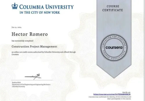 Concrete solution Hector Romero received awards