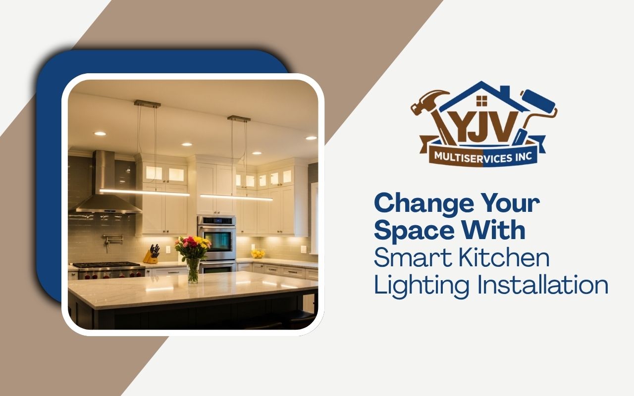kitchen lighting installation with modern ceiling fixtures