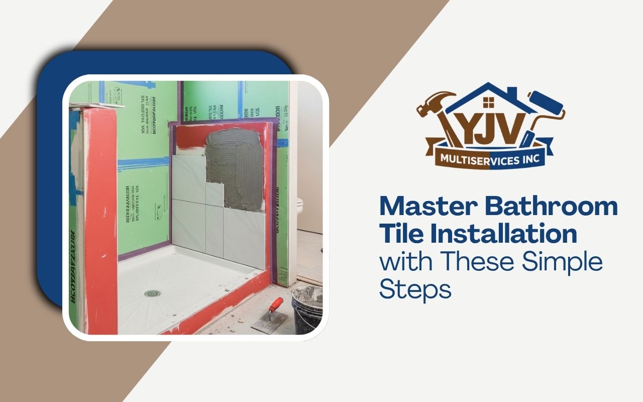 bathroom tile installation with shower prep and waterproof base