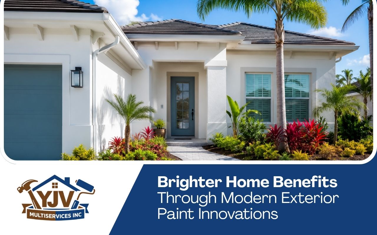 Exterior paint innovations on a bright Florida home exterior