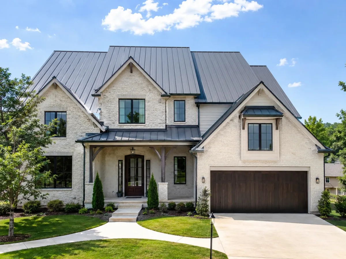 Metal roofing system on a residential home in North Carolina