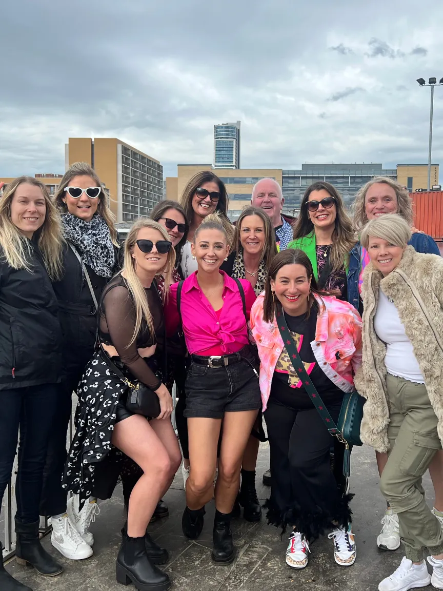 Group of young women dressed go go clubbing