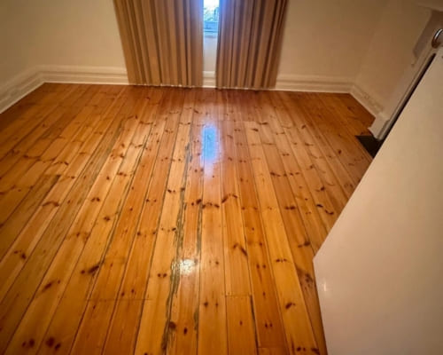 Polished timber floors after an end of lease clean in Adelaide