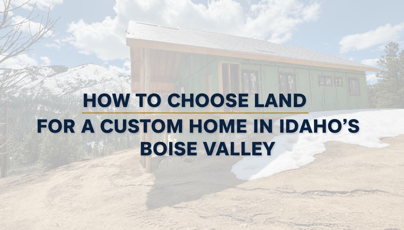 How to Choose Land for a Custom Home in Idaho’s Boise Valley