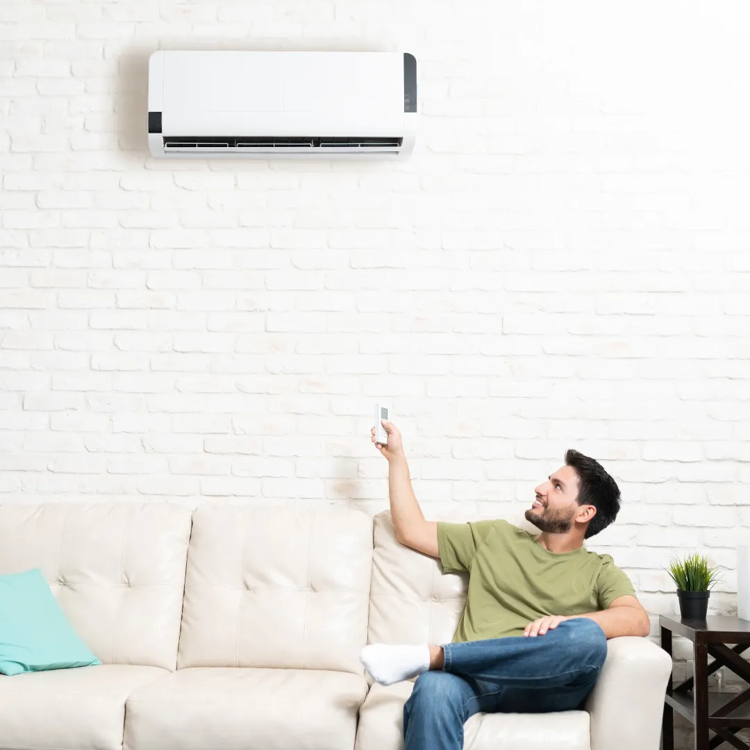 ductless unit installed in a new house for cooling 