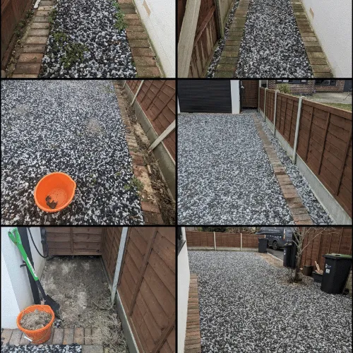 Gravel driveway installation and edging in Dorset property