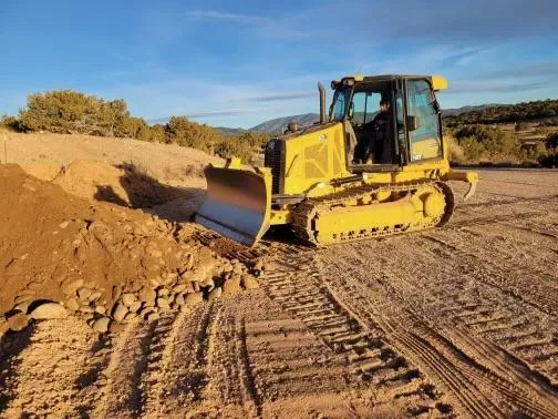 Full service excavation site with heavy machinery