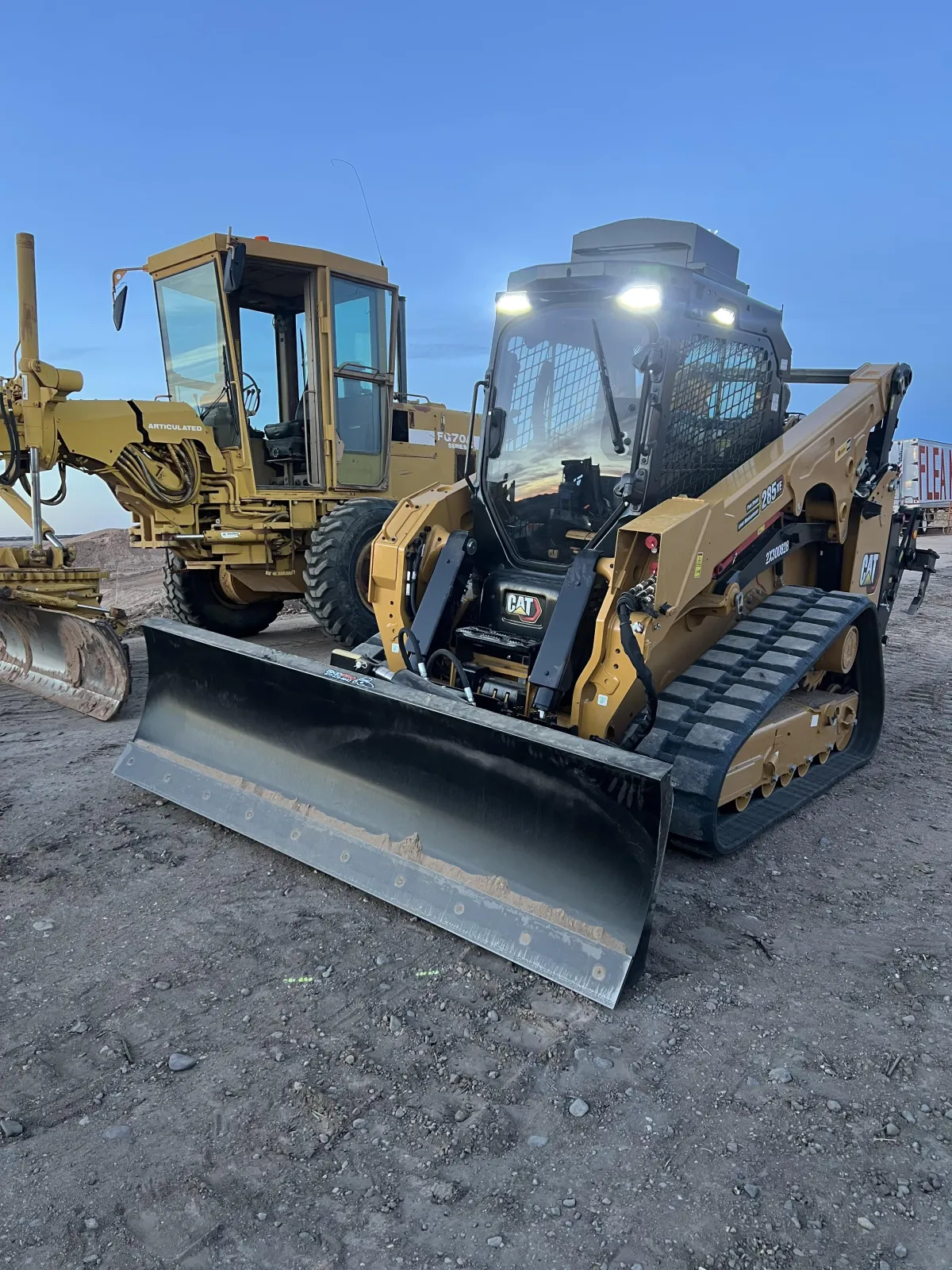 Heavy loader in action on a New Mexico excavation site