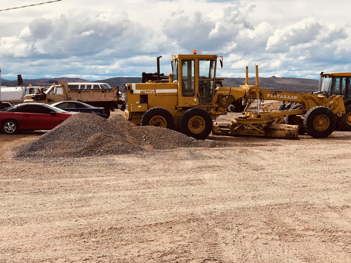 Heavy machinery building a custom driveway