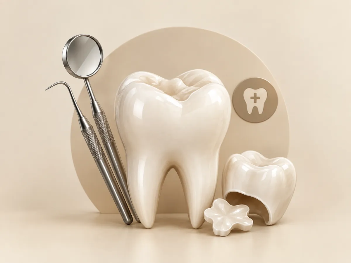 3D render of a tooth implant model.