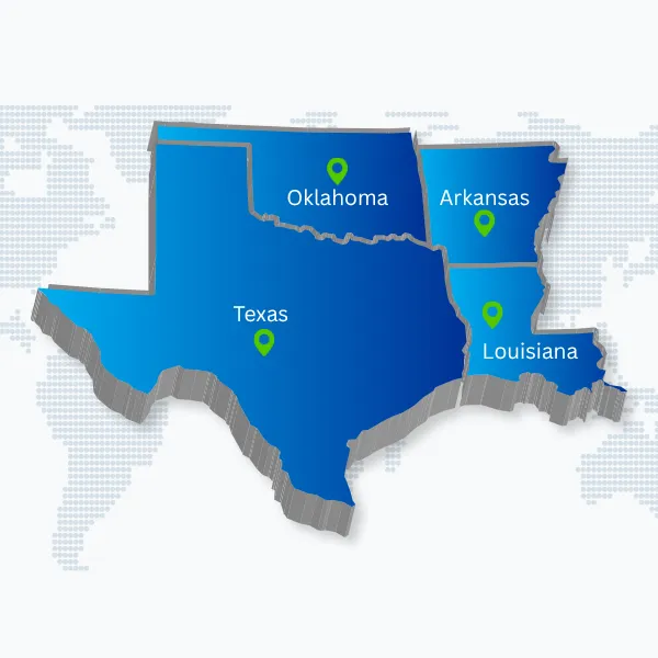 Texas, Arkansas, Louisiana
