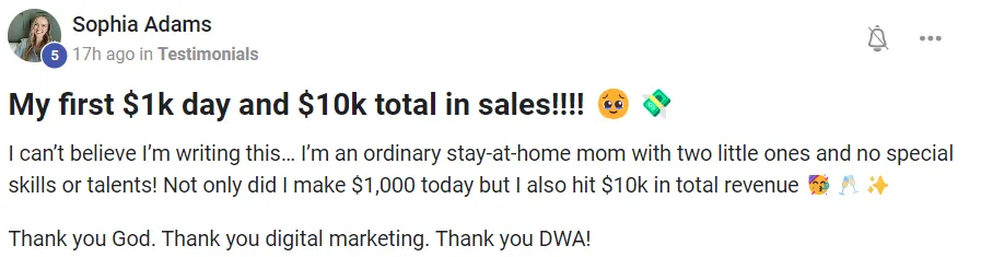 DWA - Digital Wealth Academy Testimonial