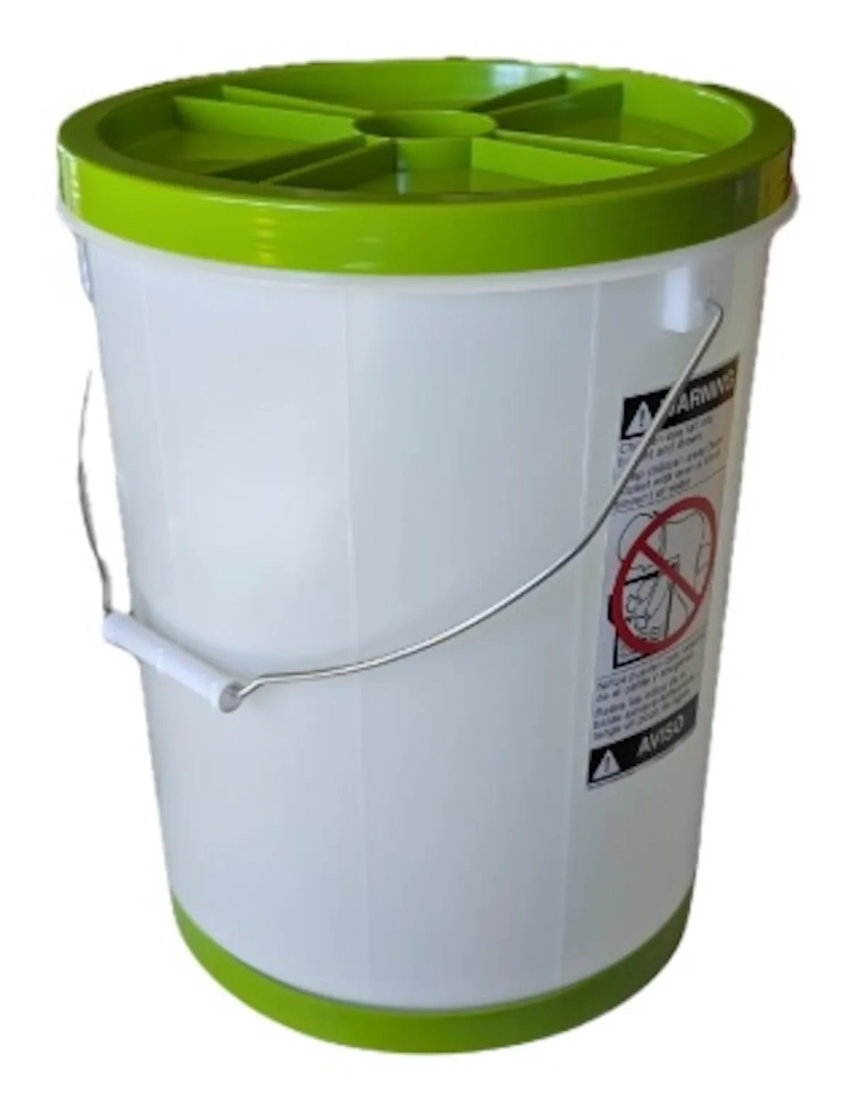 Fully assembled Flip Bucket – premium 5-gallon food-grade storage bucket with dual screw-on lids, handle, and FIFO design.