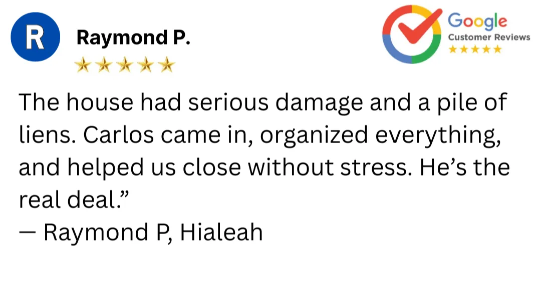 Hialeah seller receiving an urgent cash offer with no realtor