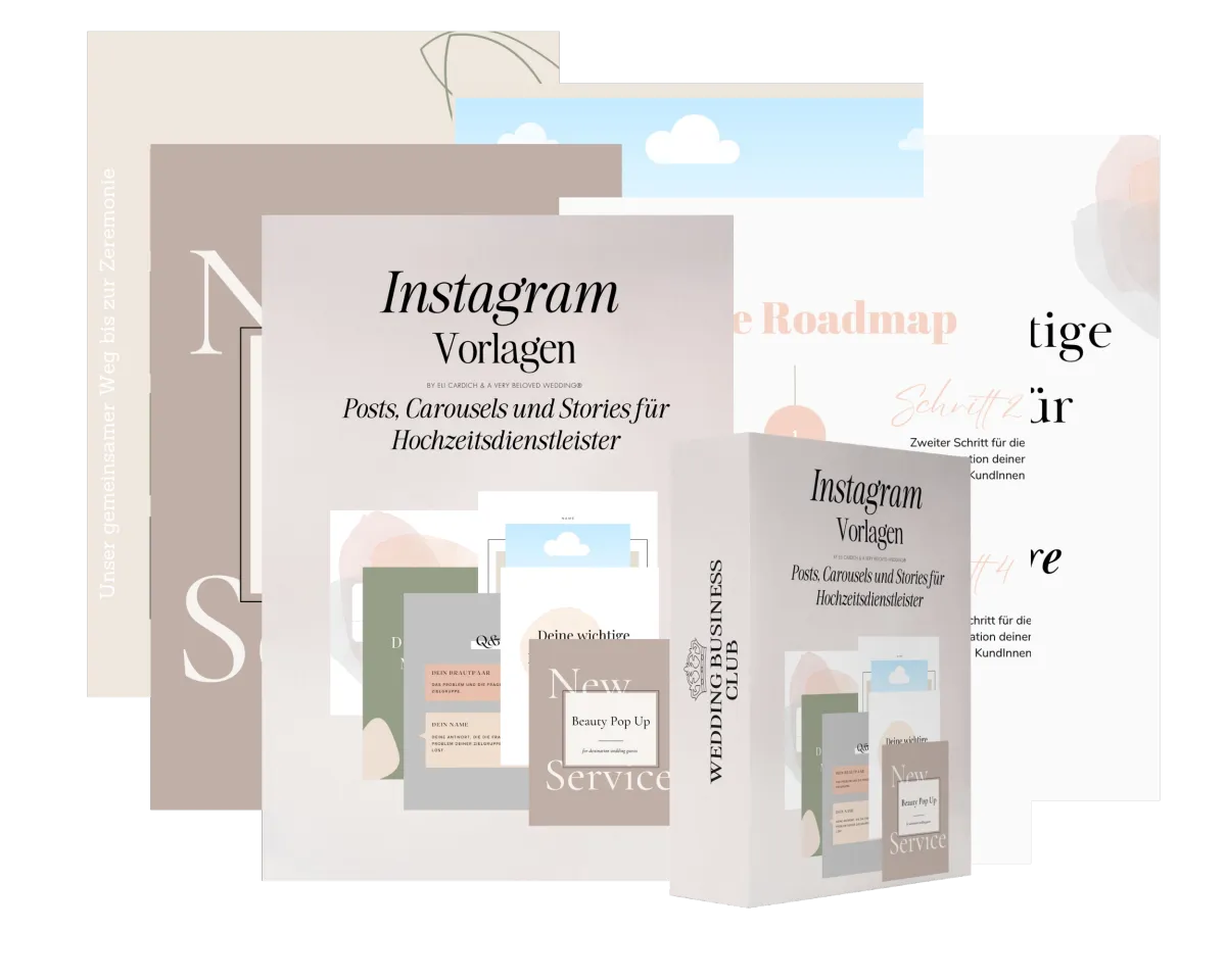 Instagram Vorlagen für Posts, Carousels und Stories - für Hochzeitsdienstleister