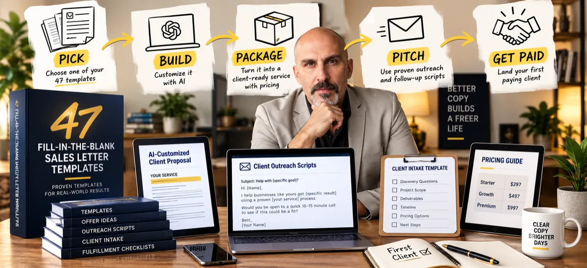 The Ultimate Words Into Buyers System and AI Sales Copy Accelerator Product Mockup