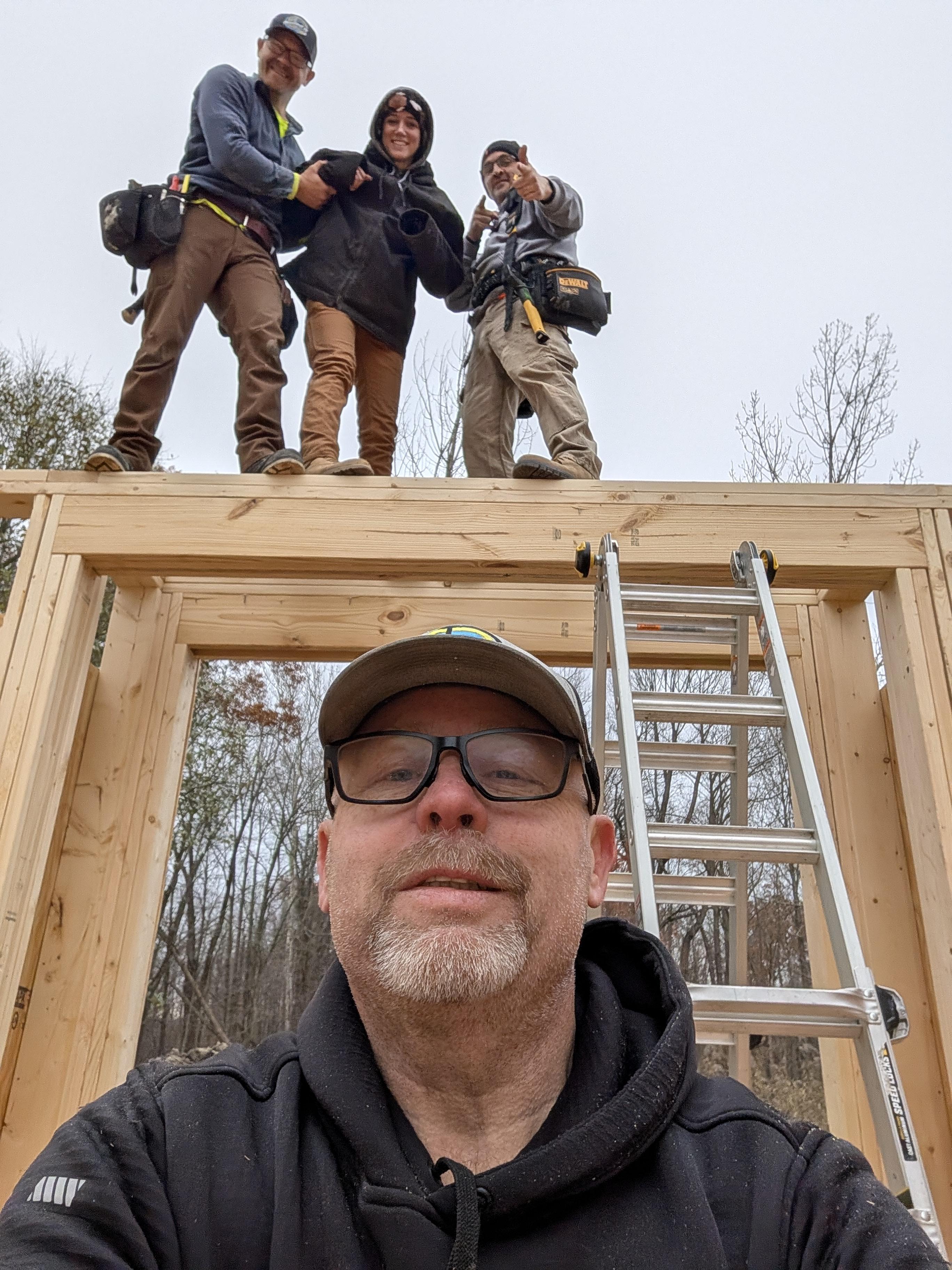 Nailed It remodeling team framing a home addition in Ashtabula County, Ohio