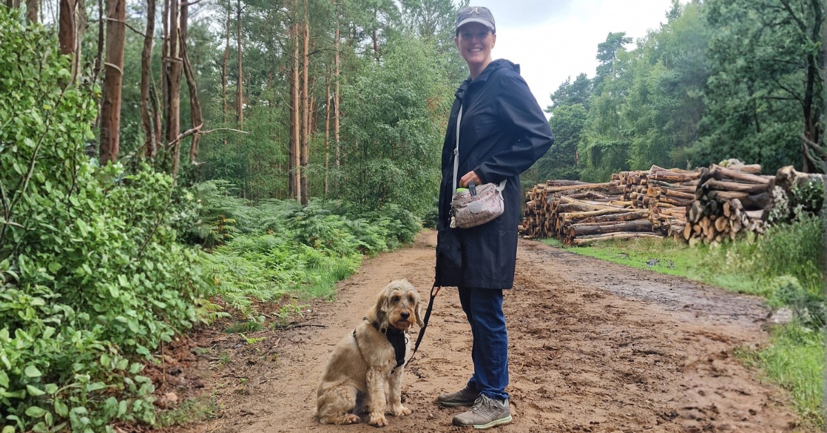 Jules White walking the dog and connecting with real life outside of screens