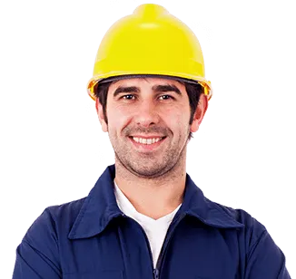 Smiling blue collar construction worker