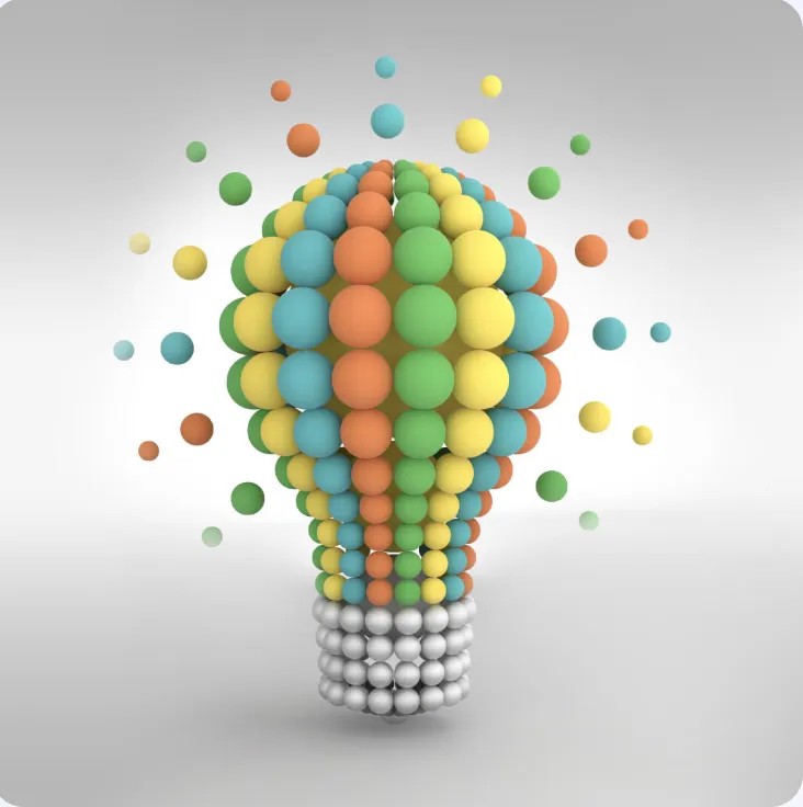 lightbulb with balloons on it