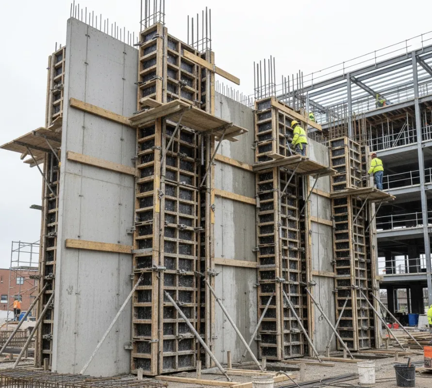 Poured concrete wall forming for structural application
