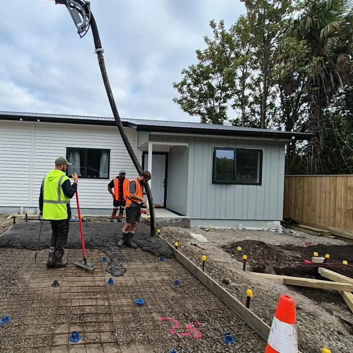 Residential concrete pumping project Wairarapa home build