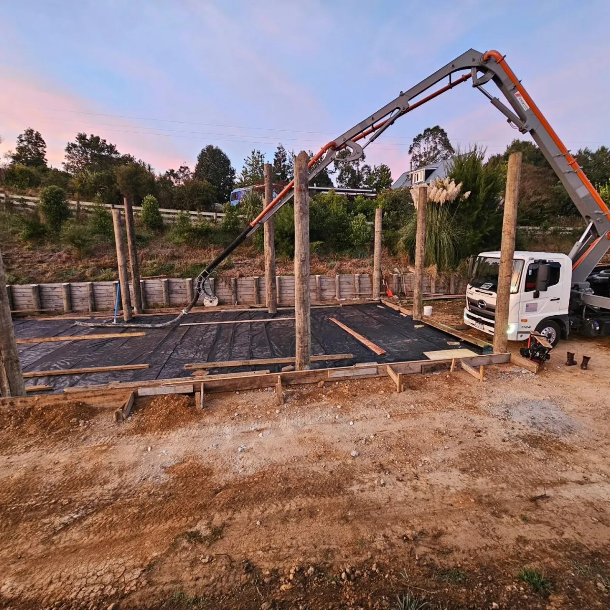 Residential concrete pumping in Wairarapa rural site