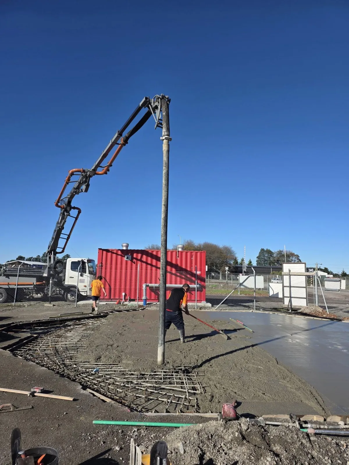 Boom concrete pumping in Masterton outdoor site
