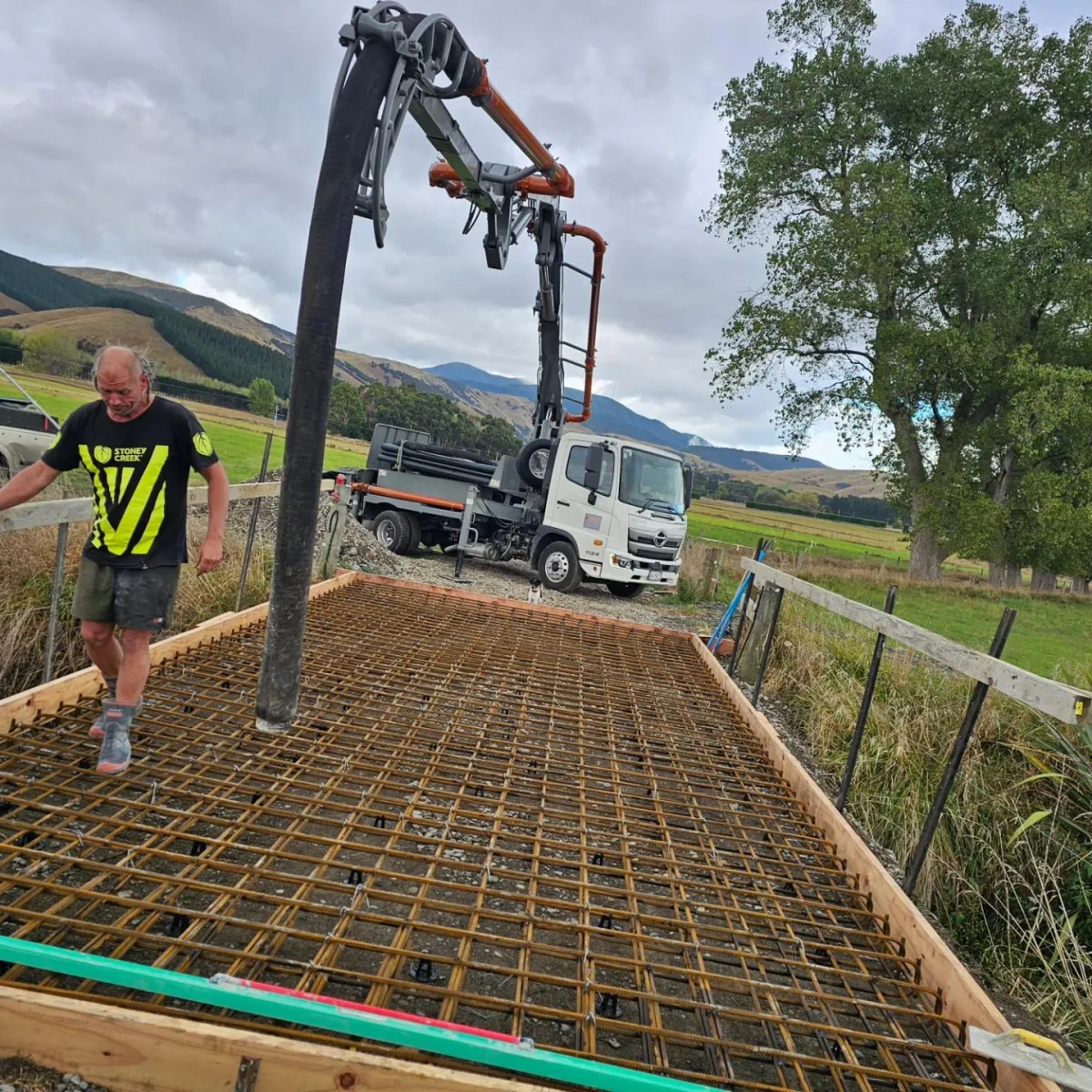 Concrete pumping for house foundation and framing Wairarapa