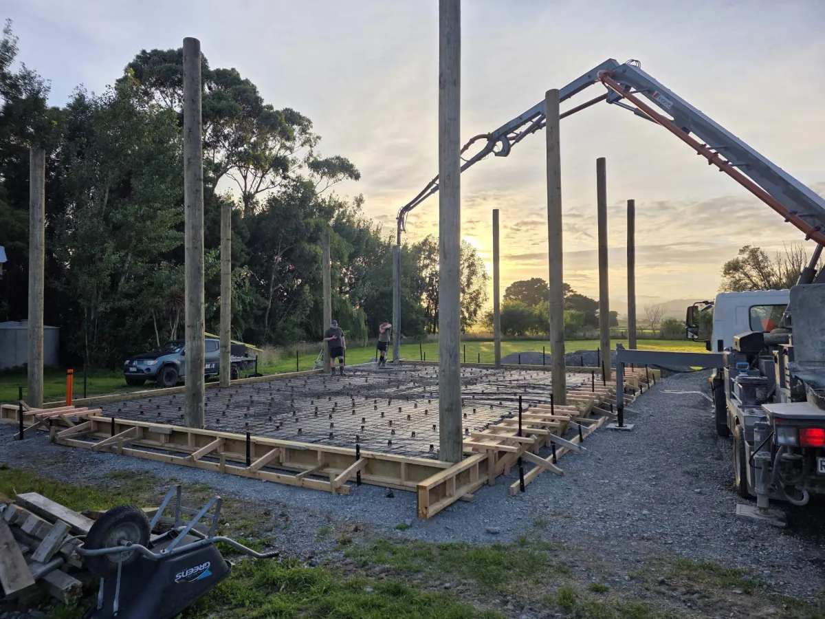 Residential concrete pumping in Wairarapa rural site