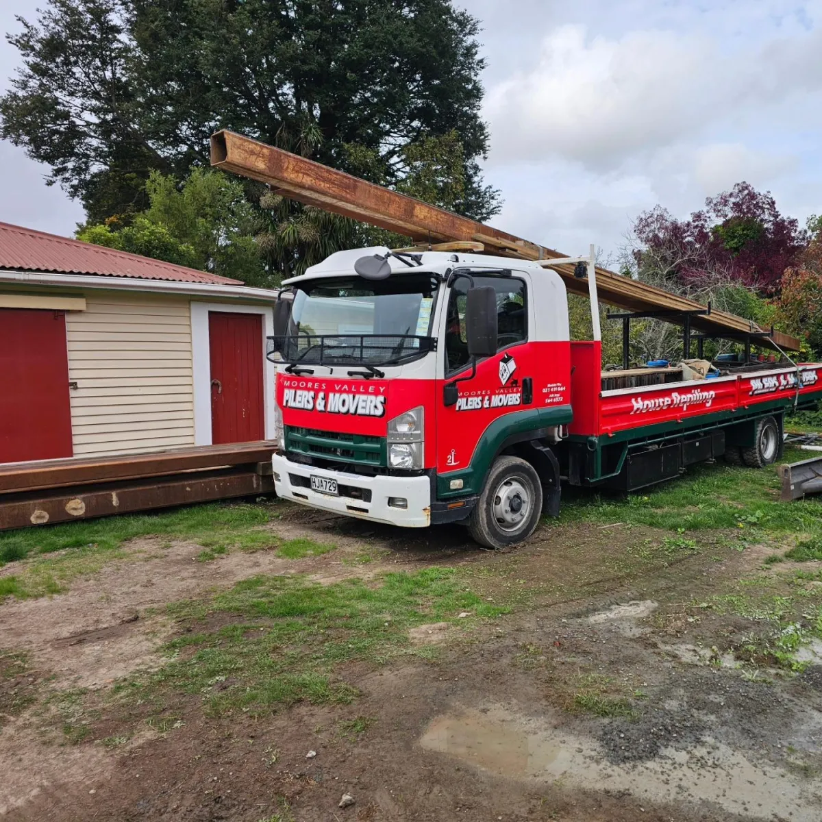 Maveric Pumping red concrete truck in Wairarapa