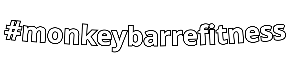 Says #monkeybarrefitness in black outline text